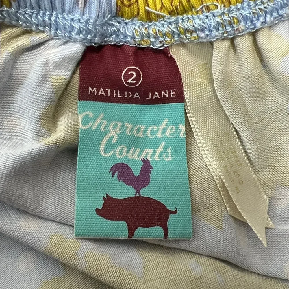 Matilda Jane Character Counts Amelie  blue and sage green floral smocked top 2